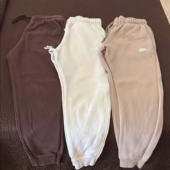Nike Jogger Sweatpants Trio - Brown, Cream, and Tan - Picture 5 of 6